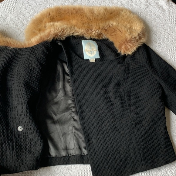 💋🔥NWT Vintage Tracy Reese New York Faux Fur Jacket Top 4 - Picture 5 of 16
